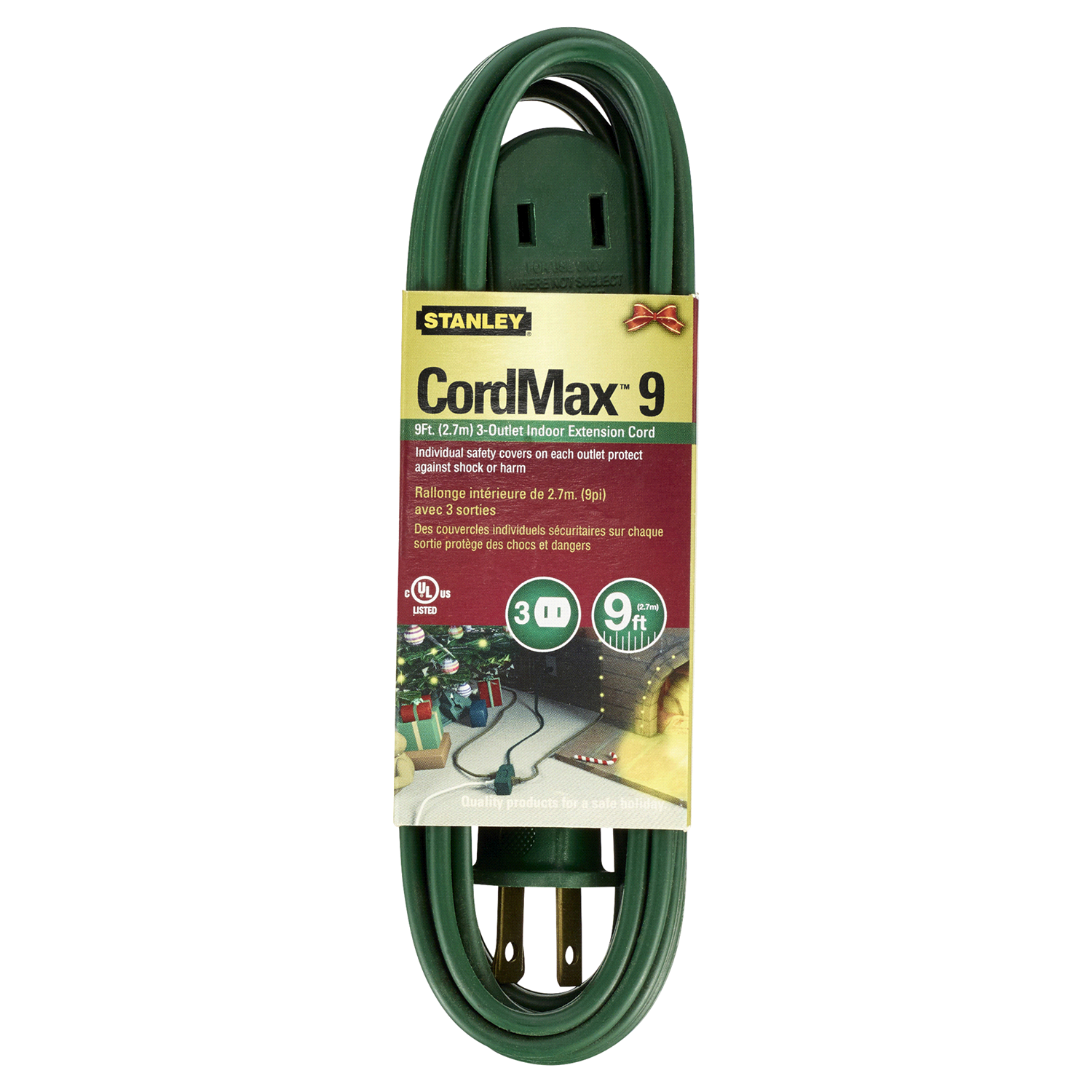 slide 1 of 1, STANLEY CordMax 9' Green Indoor Cord, 6.25 in
