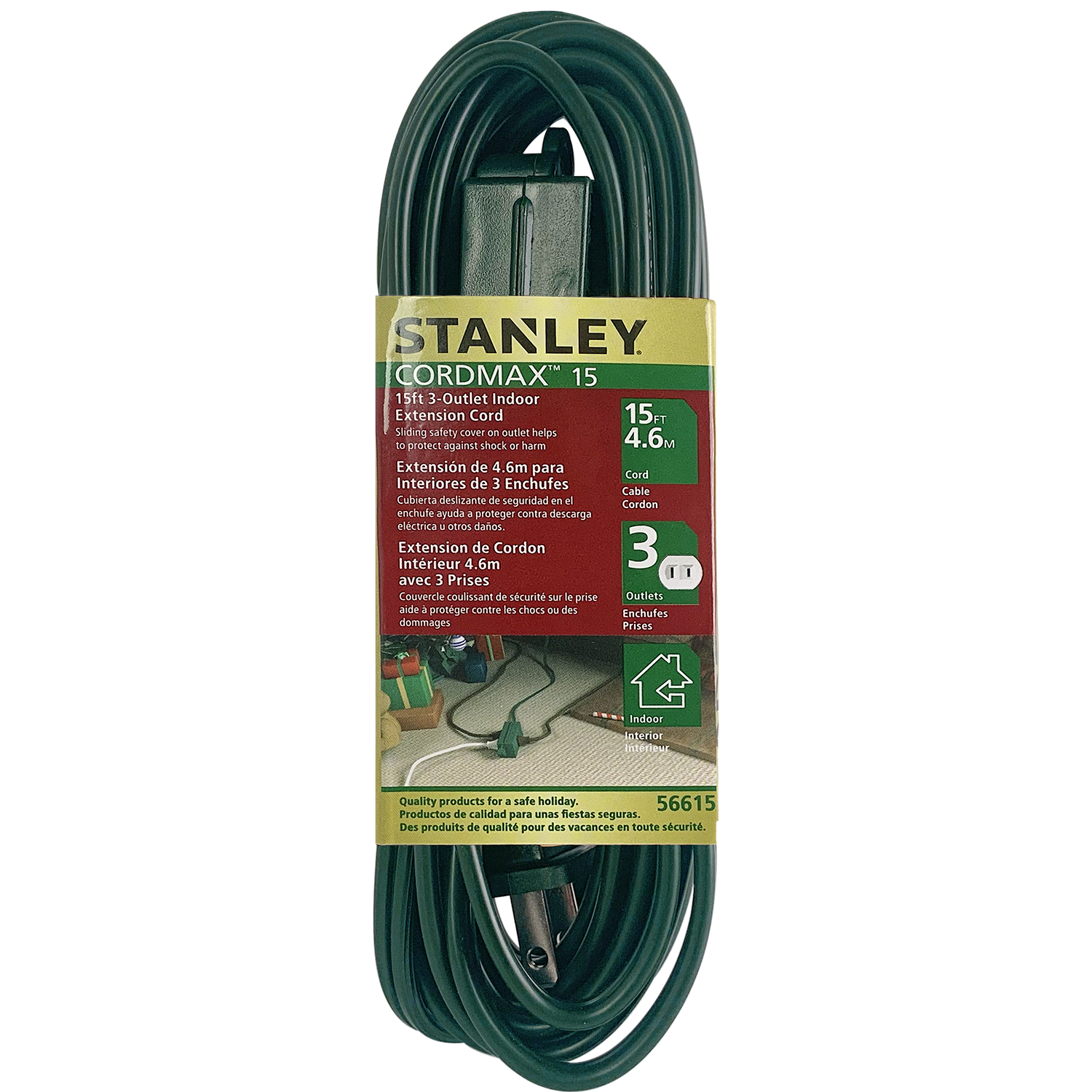 slide 1 of 2, Stanley Extension Cord Green, 15 Ft, 15 ft