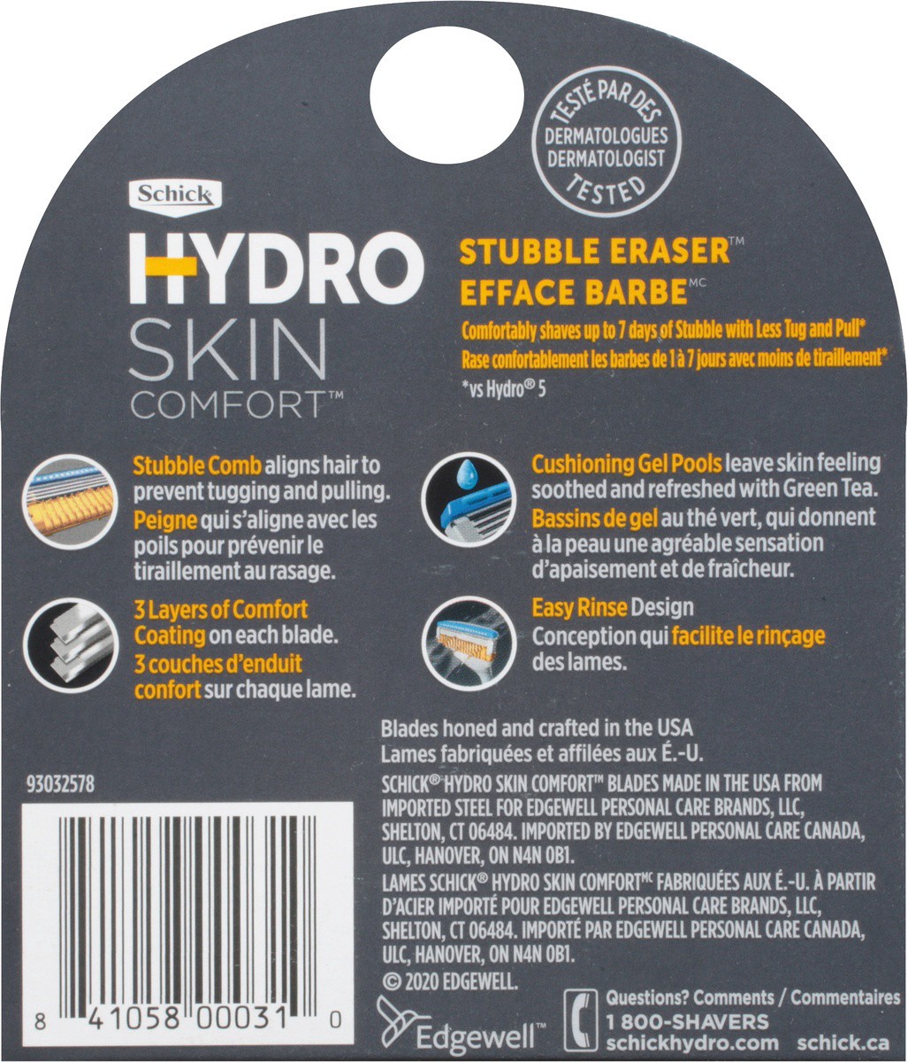 slide 2 of 9, Schick Hydro Skin Comfort Stubble Eraser Blade Refills, 4 ct