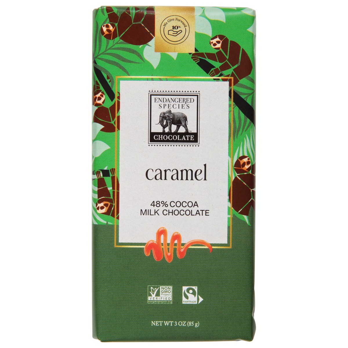 slide 1 of 11, Endangered Species Milk Chocolate Caramel Bar, 3 oz