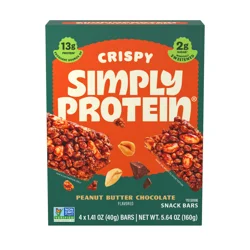 SimplyProtein Crispy Peanut Butter Chocolate Flavored Snack Bars 4 - 1.41 oz Bars
