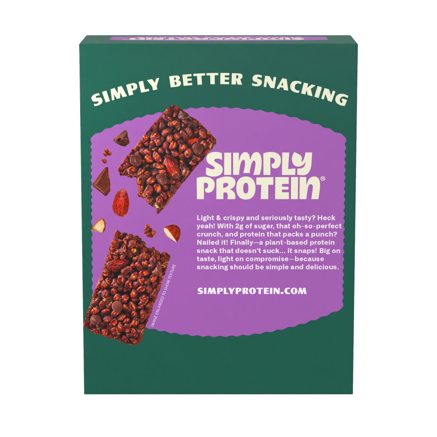 slide 2 of 7, SimplyProtein Crispy Dark Chocolate Almond Flavored Snack Bars 4 - 1.41 oz Bars, 4 ct