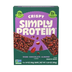 SimplyProtein Crispy Dark Chocolate Almond Flavored Snack Bars 4 - 1.41 oz Bars