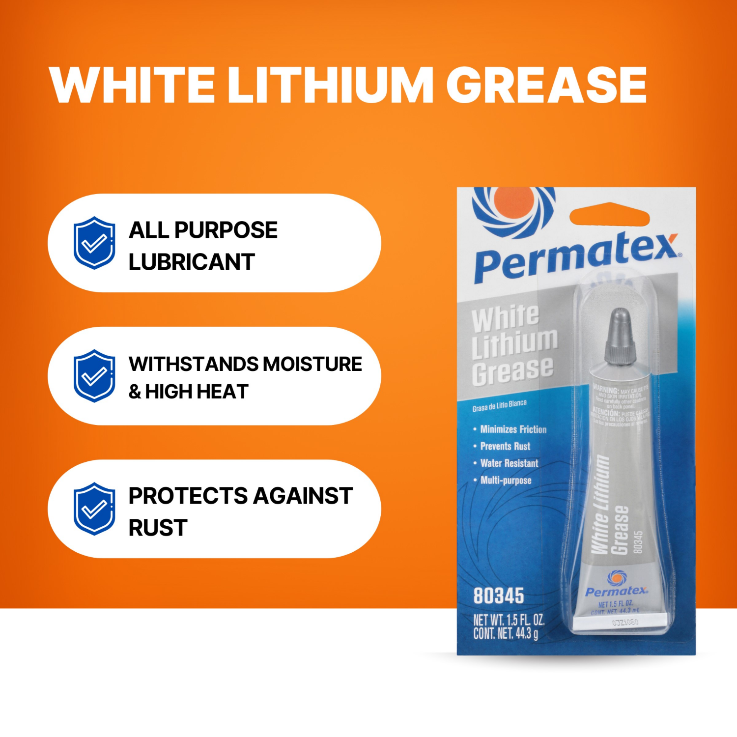 slide 3 of 3, Permatex White Lithium Grease Lubricant, 1.5 oz