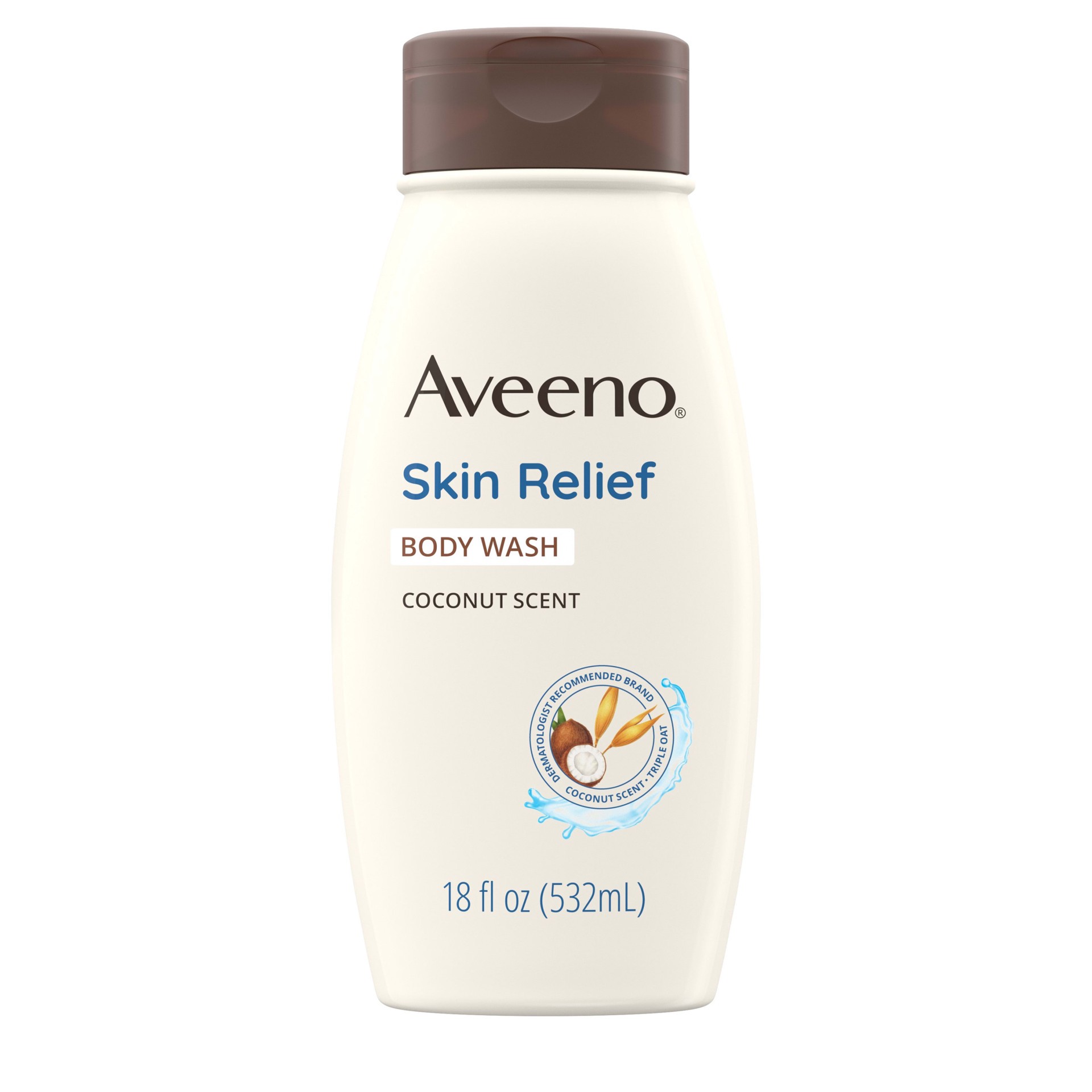 slide 1 of 6, Aveeno Skin Relief Nourishing Coconut Body Wash, 18 oz