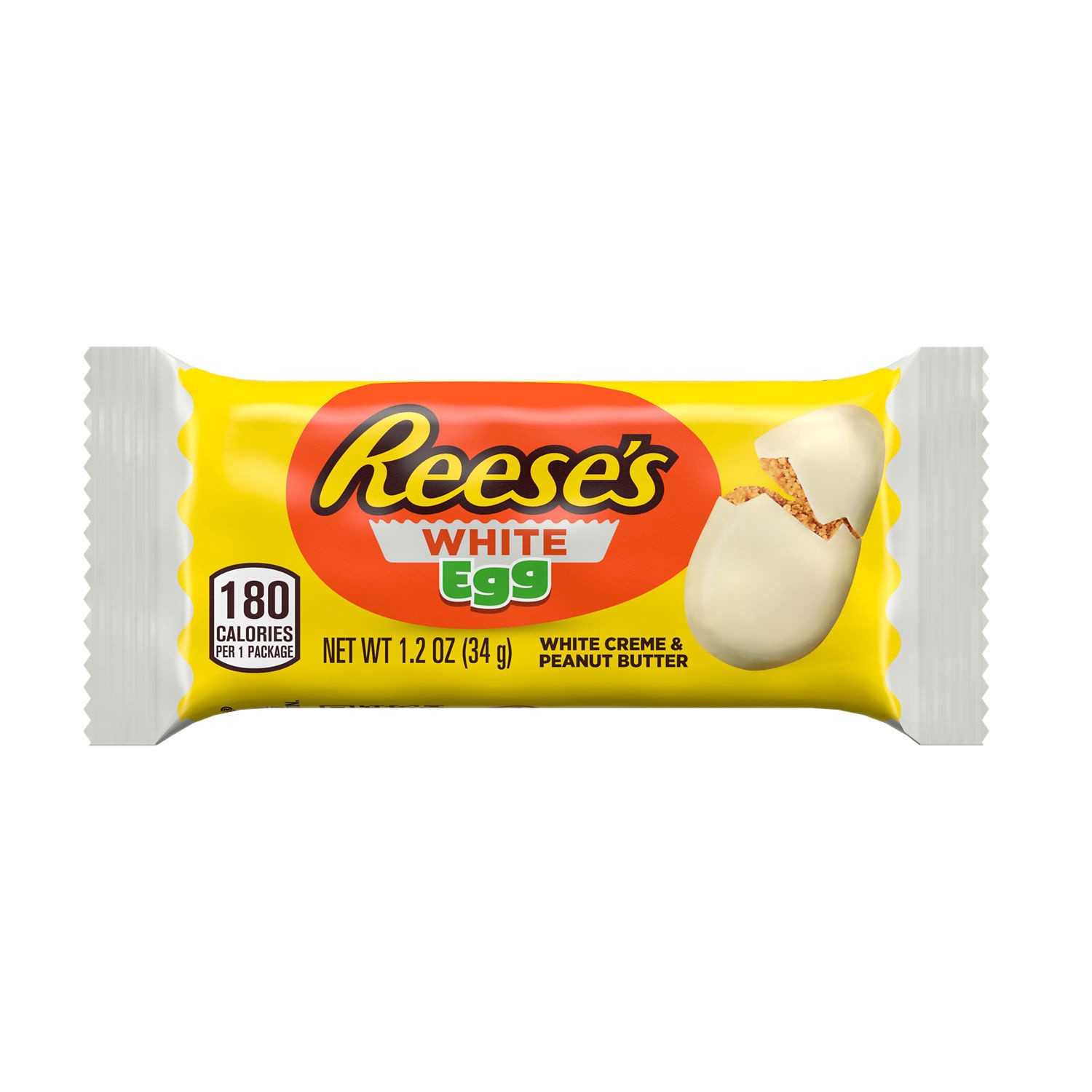 slide 1 of 5, Reese's White Creme Peanut Butter Egg, Easter Candy Pack, 1.2 oz, 1.2 oz