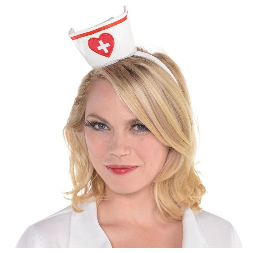 slide 1 of 1, Party City Mini Nurse Hat Headband, 1 ct