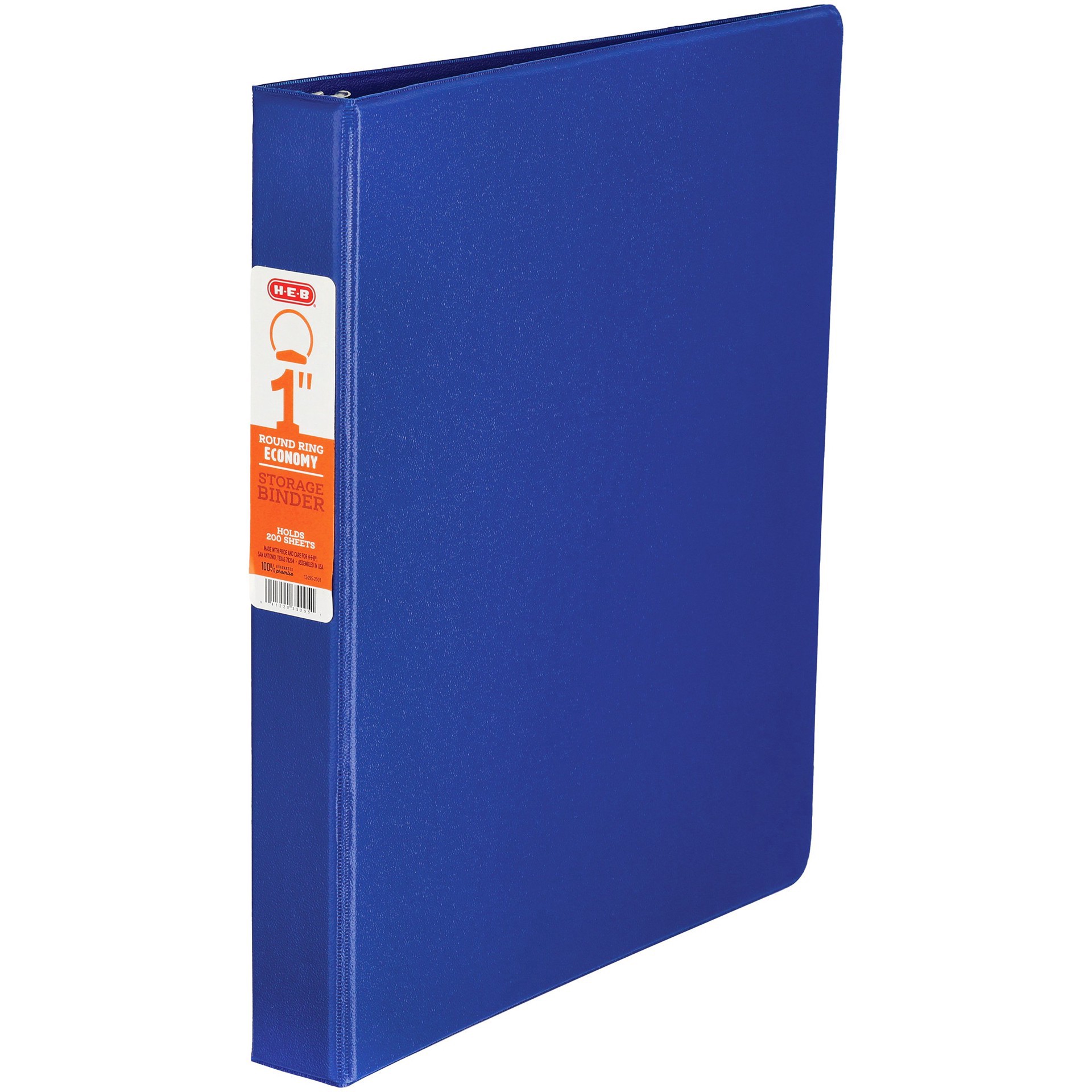slide 1 of 1, H-E-B Blue Economy Strong Binder, 1 in