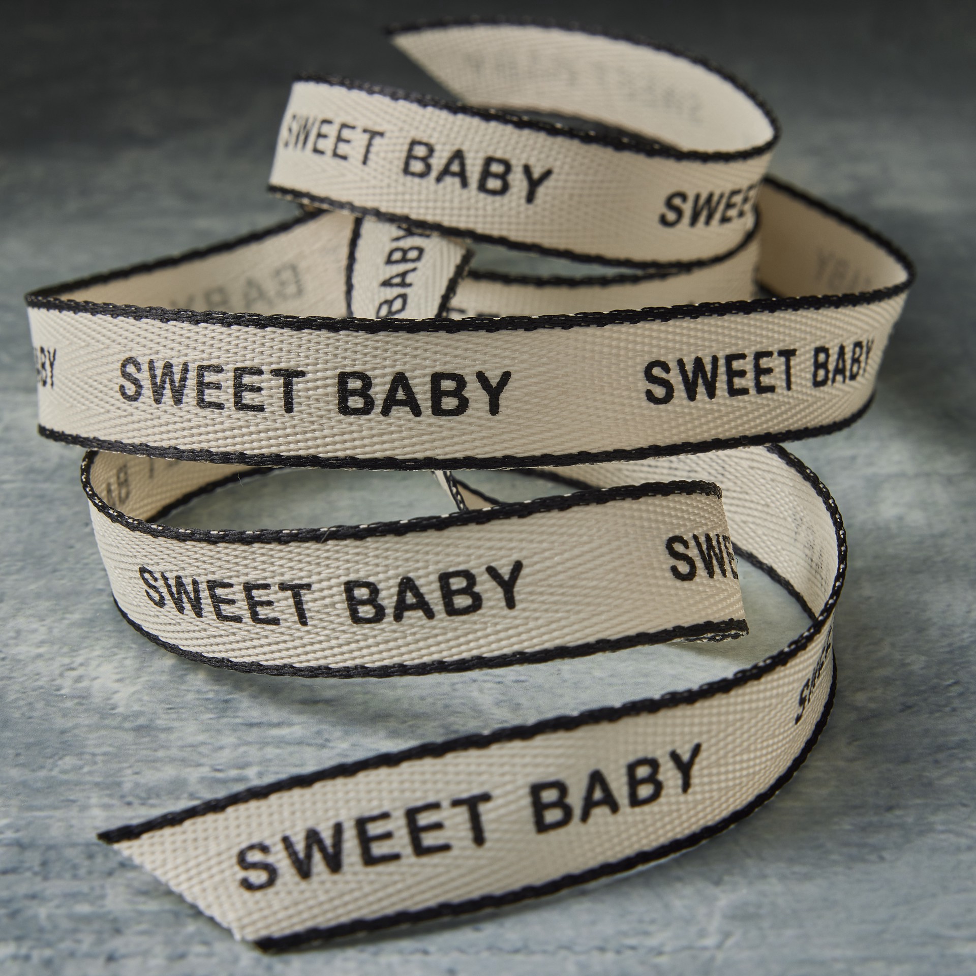 slide 2 of 2, 5/8" X 7yd. Black Sweet Baby Faux Linen Ribbon By Celebrate It Classic, 5/8 in x 7 yd