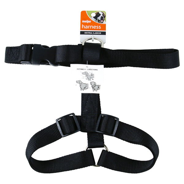 slide 1 of 1, Meijer Adjustable Dog Harness, Nylon, Black, Extra-Large, XL