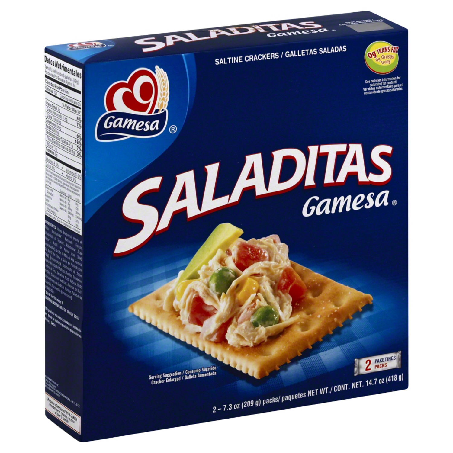 slide 1 of 2, Gamesa Saladitas Saltine Crackers 7.3 Oz, 2 Ct, 2 ct