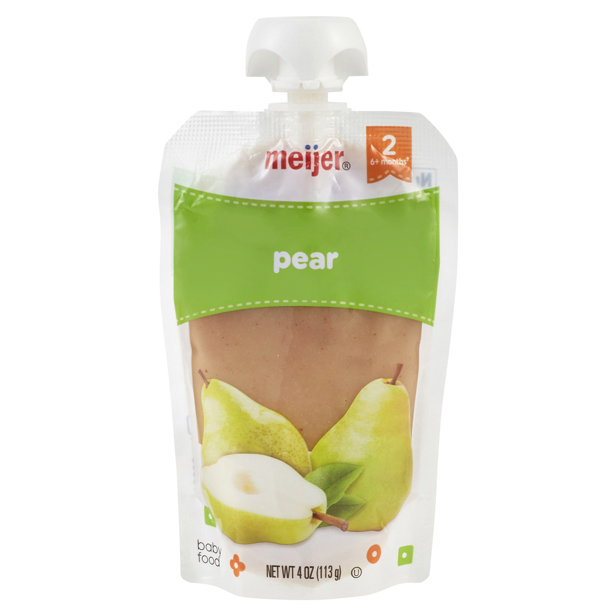 slide 1 of 5, Meijer Pear Baby Food Pouch, 4 oz