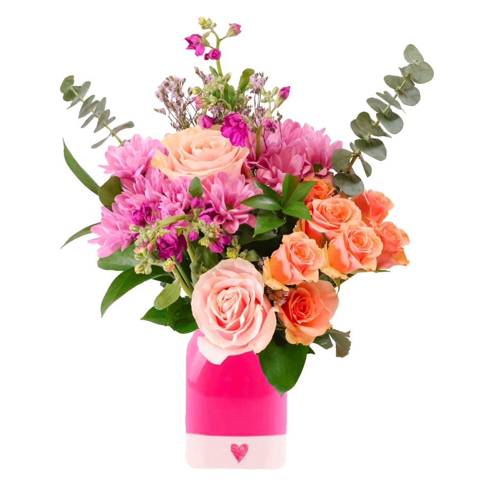slide 1 of 1, Be My Galentine Fresh Flowers Arrangement with Vase, 1 ct