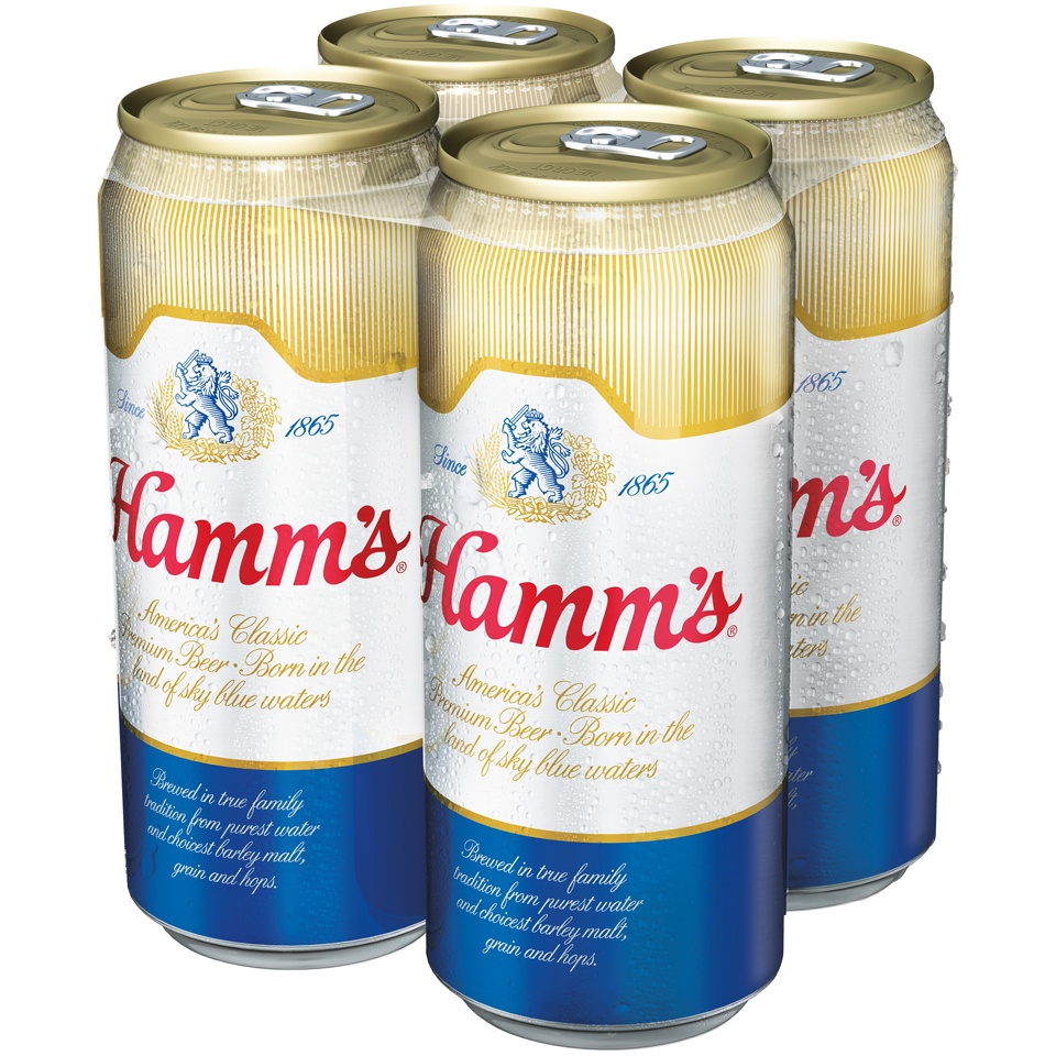 slide 2 of 2, Hamm's American-Style Lager Light Beer, 6 Pack, 16 fl oz Cans, 4.7% ABV, 16 fl oz