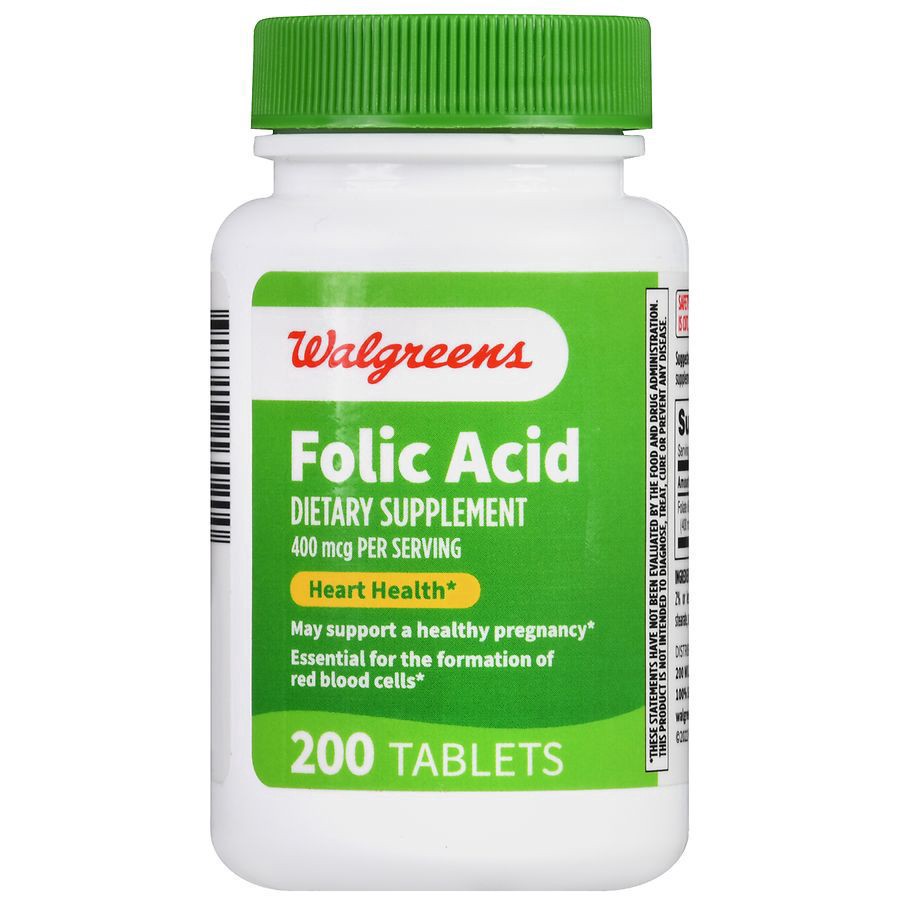slide 4 of 5, Walgreens Broadline Folic Acid 400 mcg, 200 ct