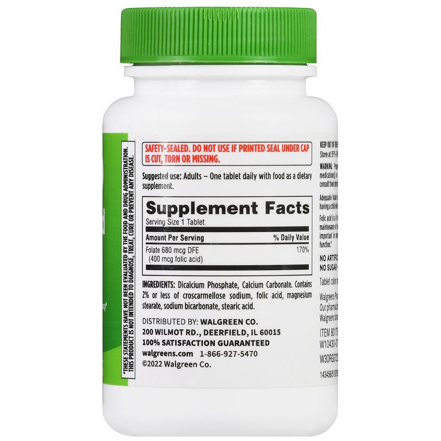 slide 3 of 5, Walgreens Broadline Folic Acid 400 mcg, 200 ct