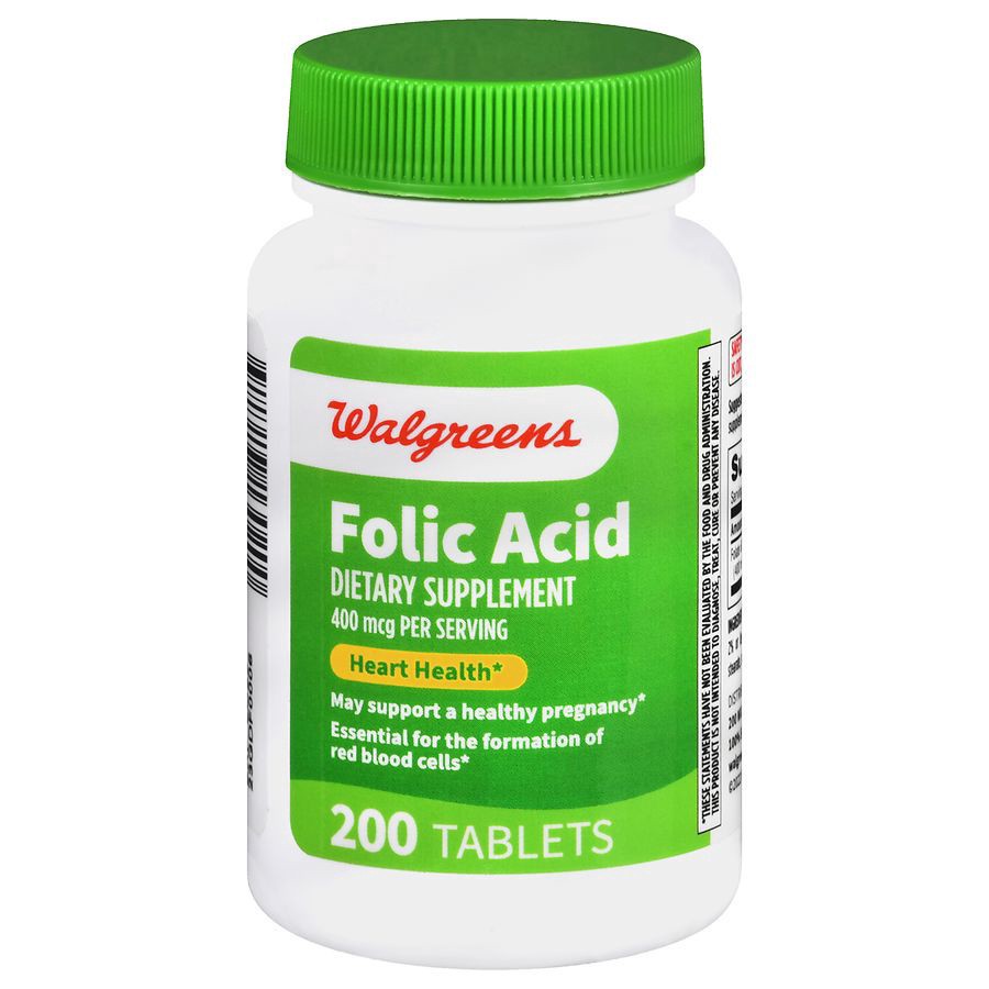 slide 1 of 5, Walgreens Broadline Folic Acid 400 mcg, 200 ct