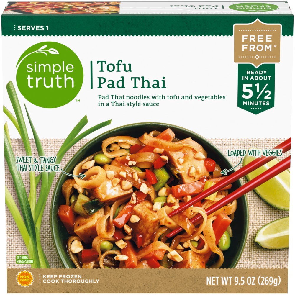 slide 2 of 3, Simple Truth Tofu Pad Thai Frozen Meal, 9.5 oz