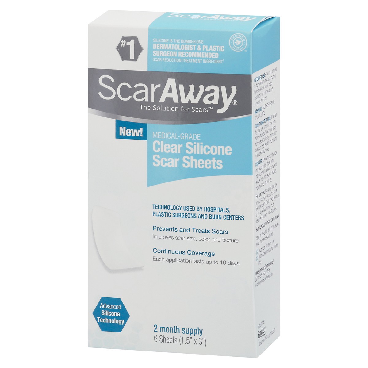 slide 3 of 9, ScarAway Clear Silicone Scar Sheets 6 ea, 6 ct