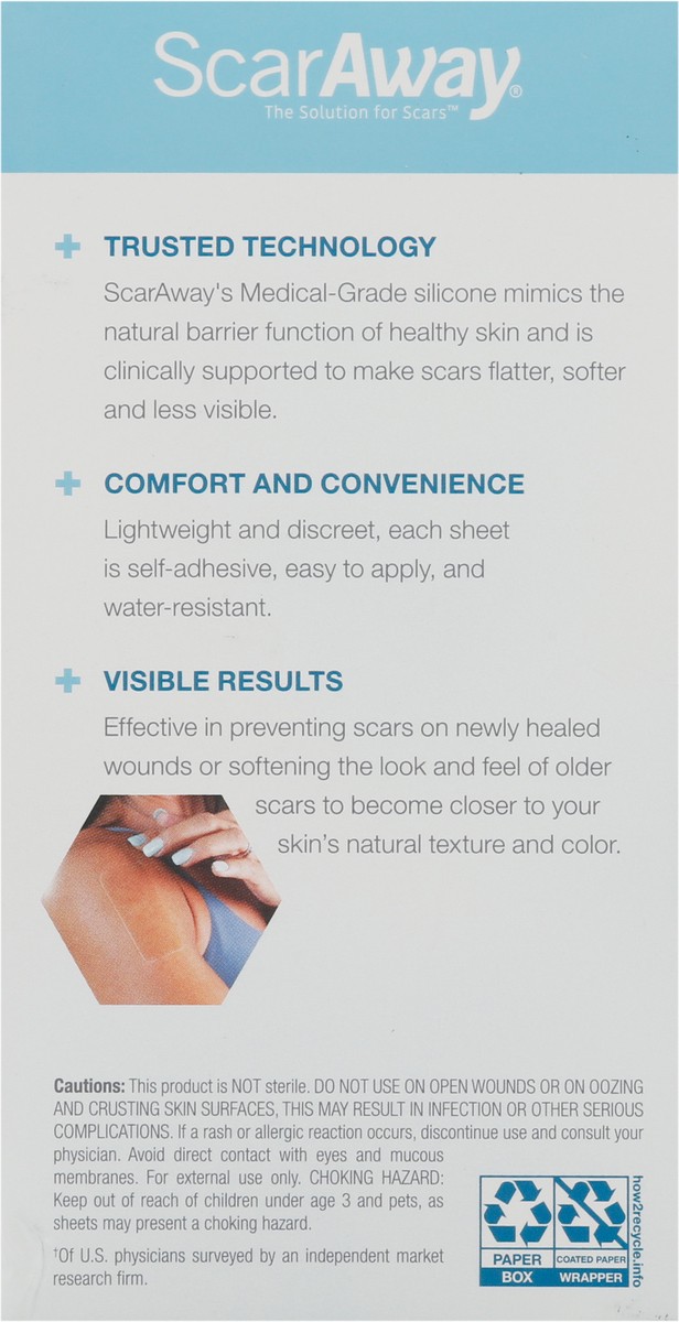 slide 5 of 9, ScarAway Clear Silicone Scar Sheets 6 ea, 6 ct