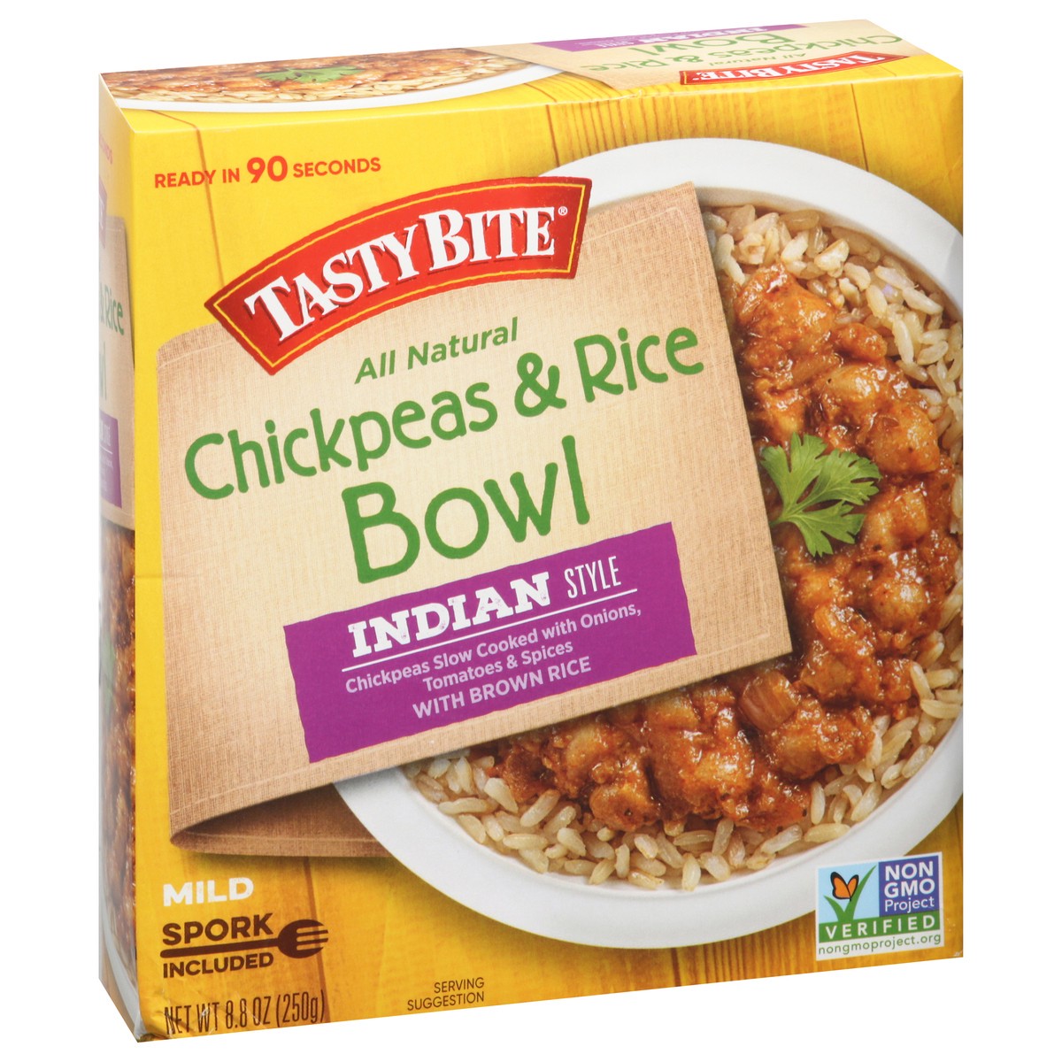 slide 2 of 9, Tasty Bite Indian Style Mild Chickpeas & Rice Bowl 8.8 oz, 1 ct