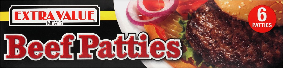 slide 12 of 13, Extra Value Meats Patties 6 ea, 6 ct