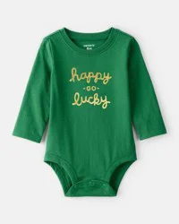 Carters Baby St.Patrick's Day Long-Sleeve Graphic Bodysuit - Green Green NB