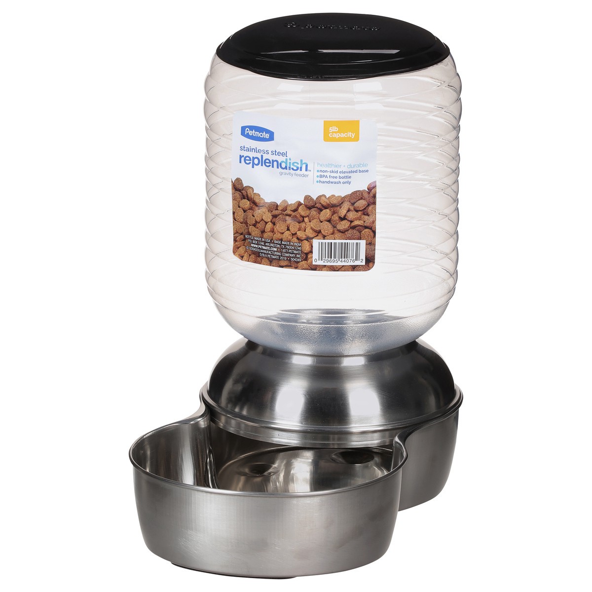 slide 9 of 9, Petmate Replendish Stainless Steel 5 LB Capacity Gravity Feeder 1 ea, 1 ct