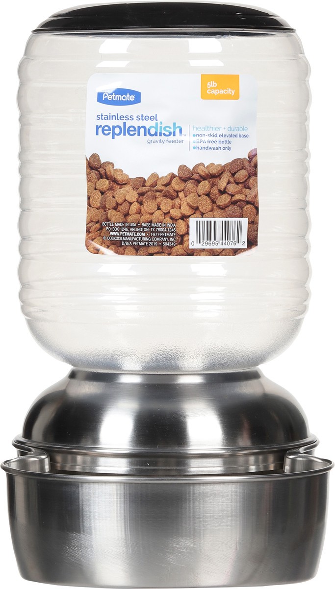slide 2 of 9, Petmate Replendish Stainless Steel 5 LB Capacity Gravity Feeder 1 ea, 1 ct