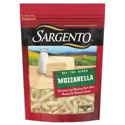 Sargento Shredded Mozzarella Natural Cheese, Traditional Cut, 8 oz.