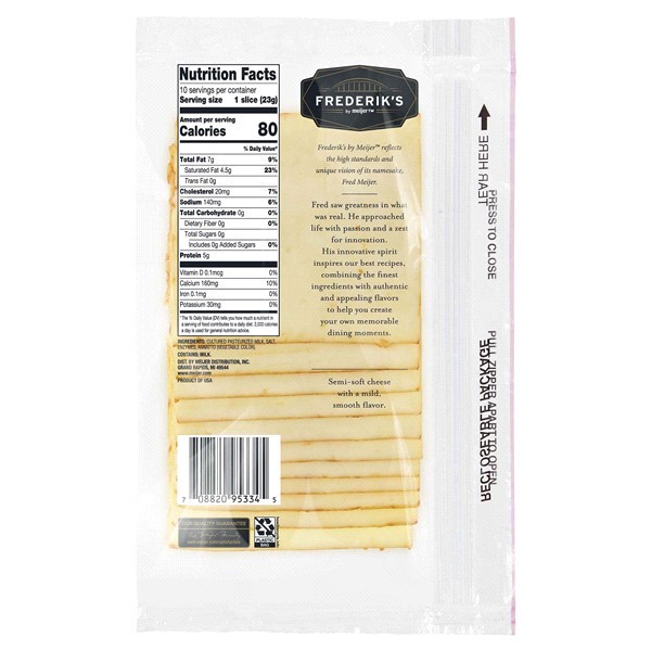 slide 4 of 5, FREDERIKS BY MEIJER Frederik's by Meijer Natural Muenster Deli Style Cheese Slices, 8 oz, 8 oz