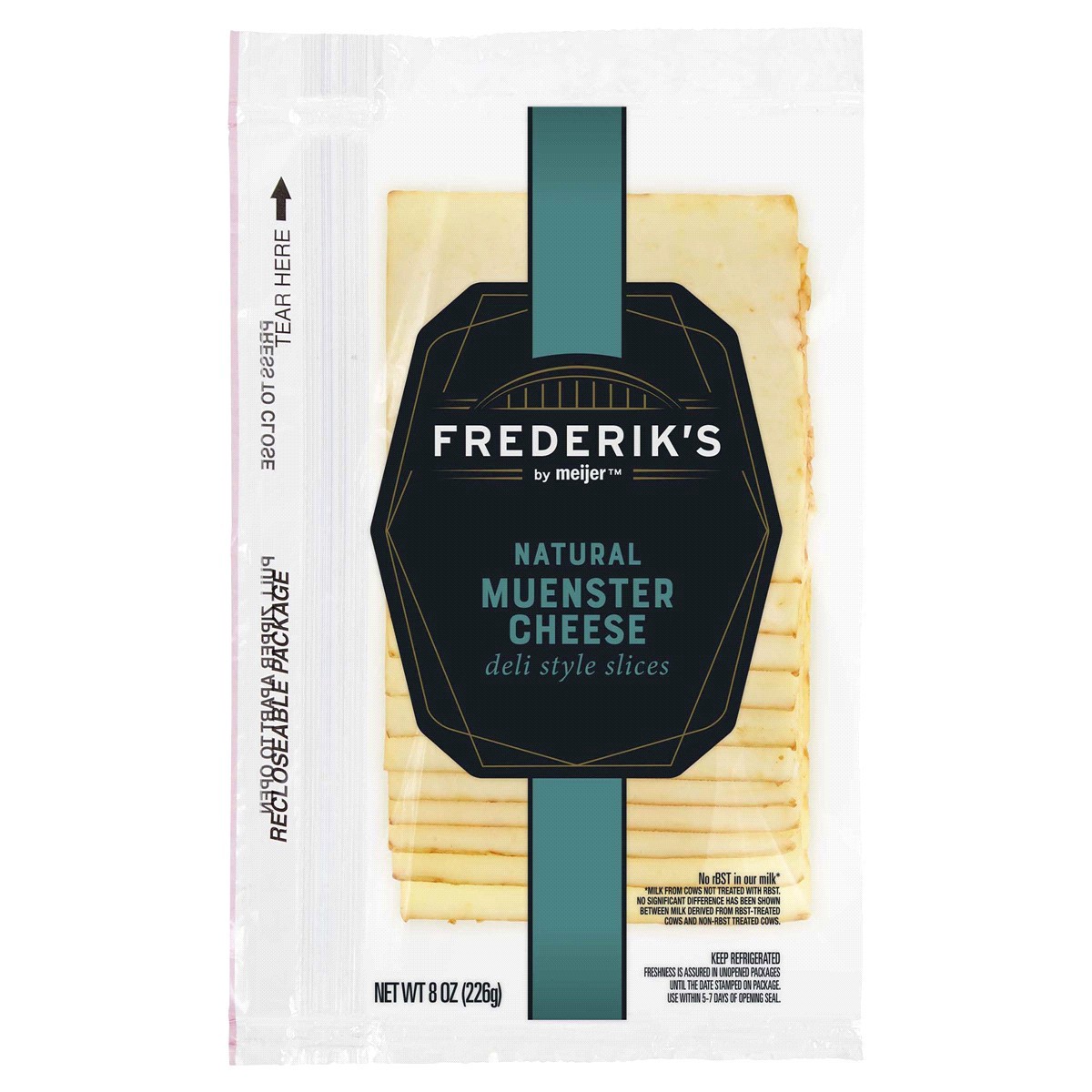 slide 1 of 5, FREDERIKS BY MEIJER Frederik's by Meijer Natural Muenster Deli Style Cheese Slices, 8 oz, 8 oz