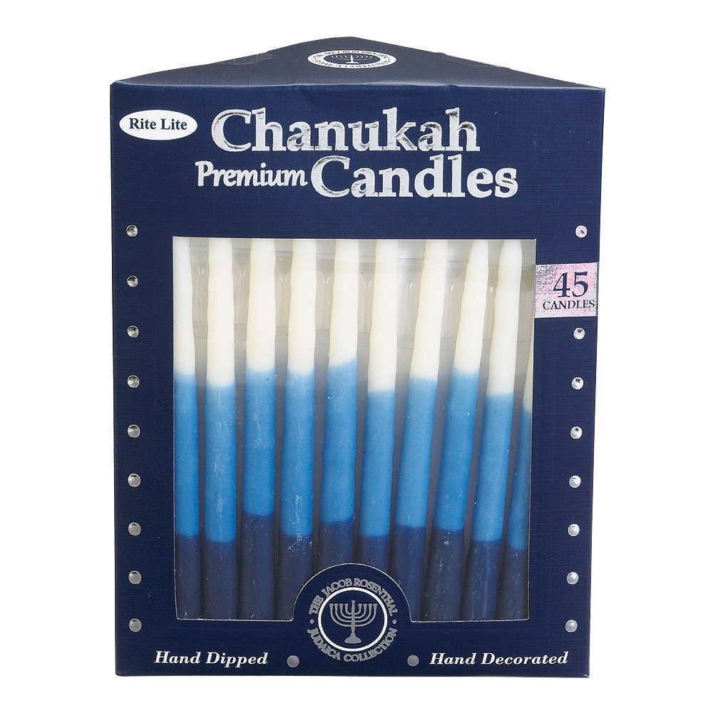 slide 1 of 1, Rite Lite Premium Chanukah Candles - Blue/White, 45 ct