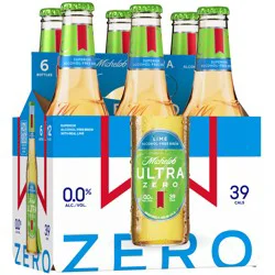 Michelob Ultra Zero Lime Non-Alcoholic American Lager Beer, 6 Pack 12 fl oz Bottles