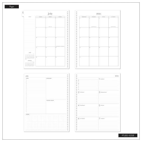slide 5 of 9, 2024 Happy Planner 12-Month Monthly/Weekly Big Organized By Happy Planner, 8-1/2"" X 11"", Westward Sun, July 2024 To June 2025, 1 ct