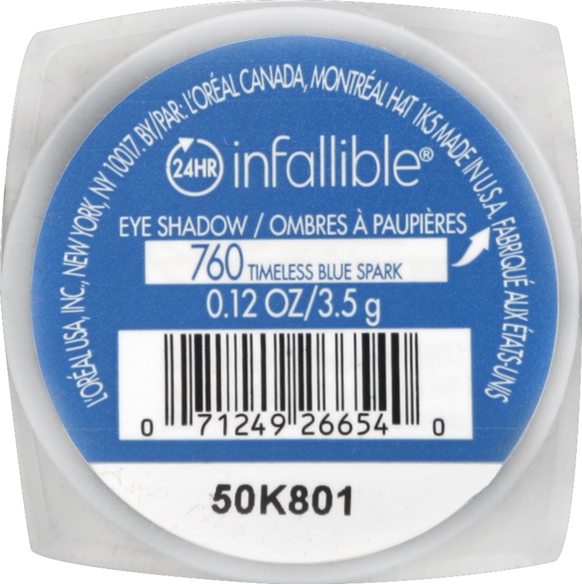 slide 4 of 4, L'Oréal Infallible Eye Shadow 760 Timeless Blue Spark, 0.12 oz