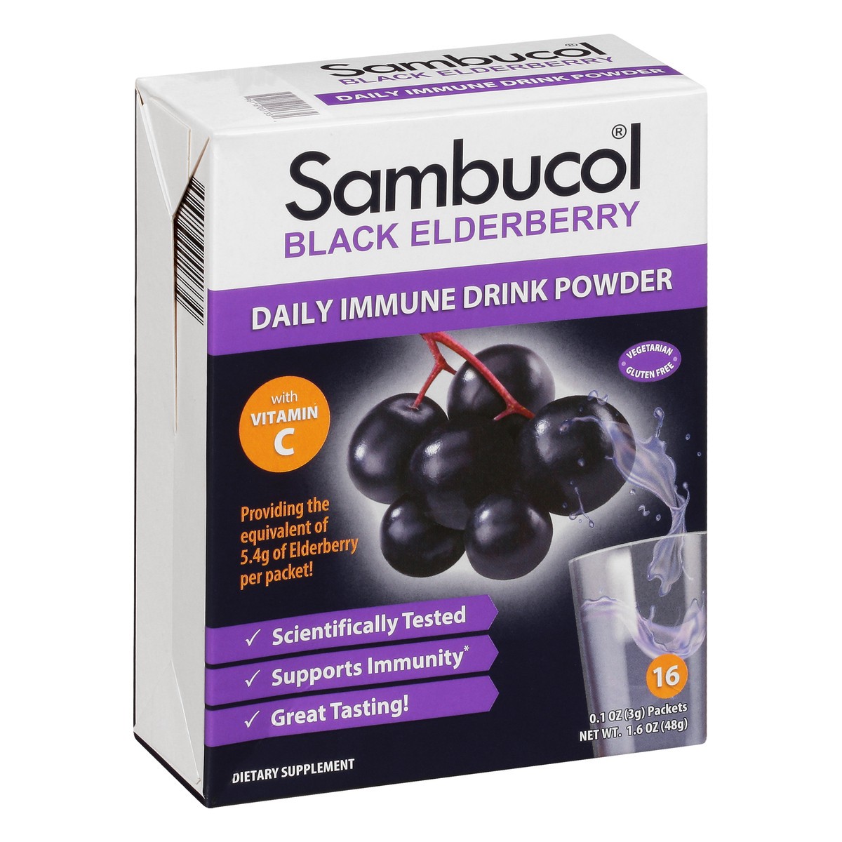 slide 7 of 9, Sambucol Daily Immune Drink Powder 16ct, 16 ct