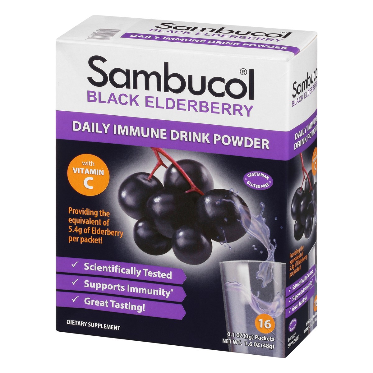 slide 9 of 9, Sambucol Daily Immune Drink Powder 16ct, 16 ct