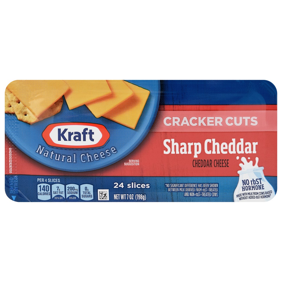 slide 1 of 6, Kraft Cracker Cuts Sharp Cheddar Cheese Slices Tray, 7 oz