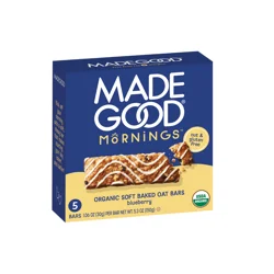 MadeGood Mornings Soft Baked Blueberry Flavor Oat Bars 5 - 1.06 oz Bars