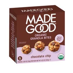 MadeGood Organic Chocolate Chip Granola Bites 5 - 0.85 oz Packs