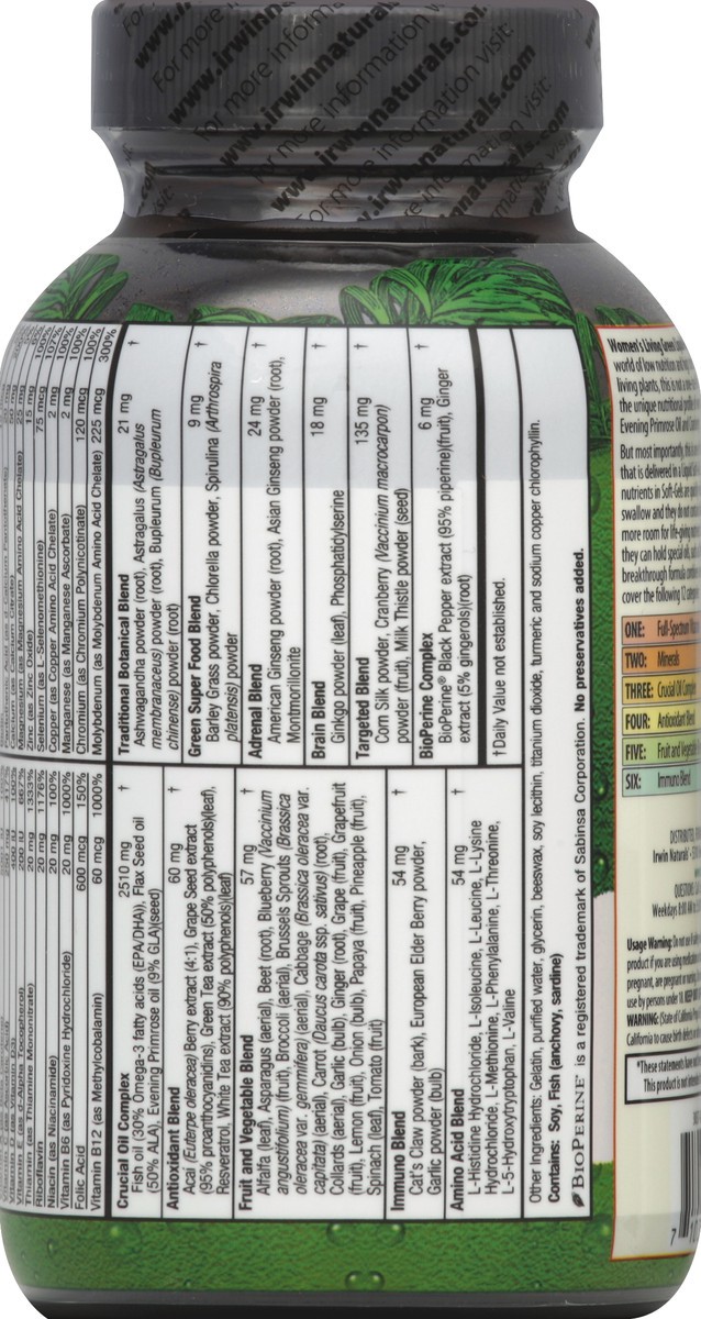 slide 2 of 3, Irwin Naturals Living Green Liquid Gel Multi 90 ea, 90 ct