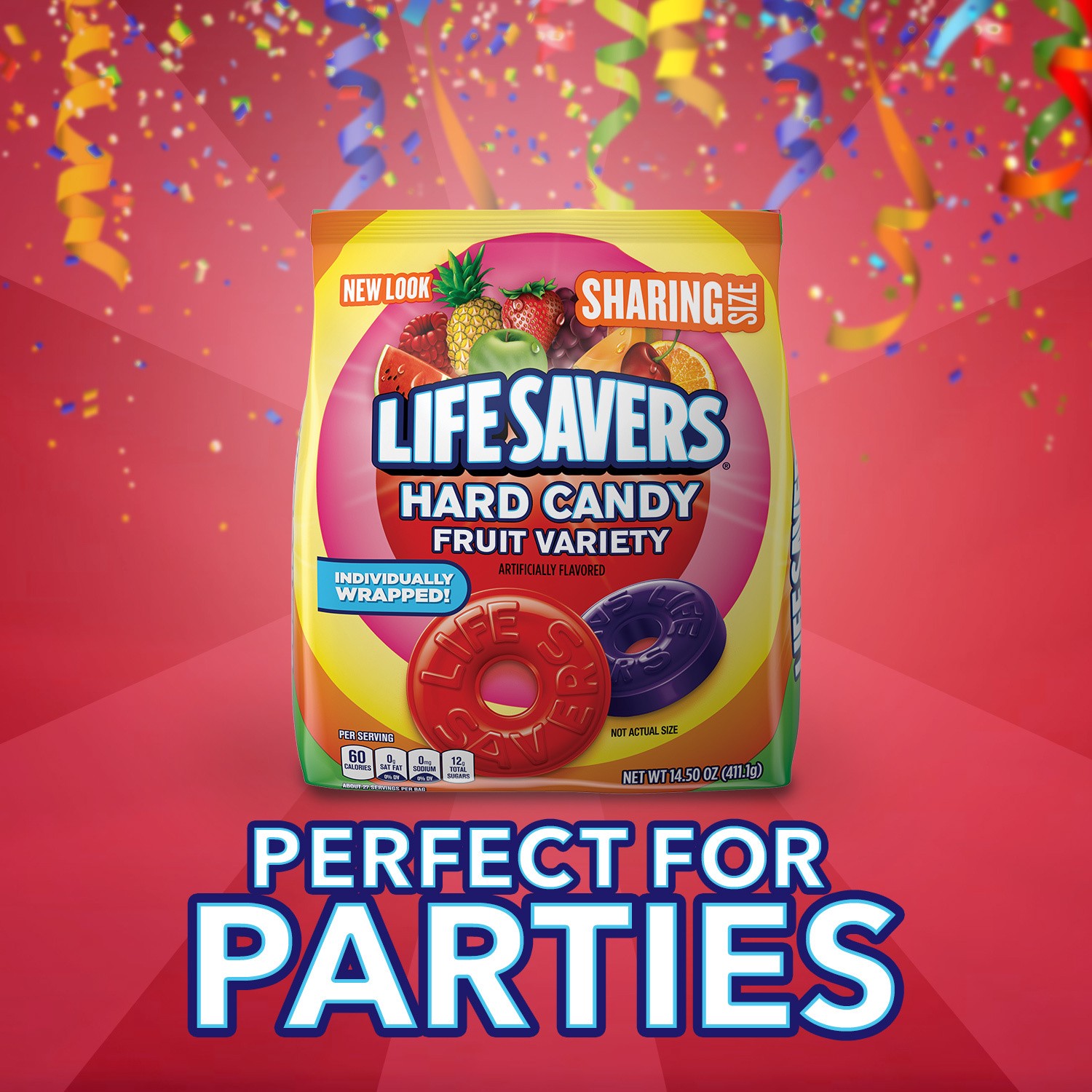 slide 3 of 8, LIFE SAVERS Fruit Variety Hard Candy Individually Wrapped, Sharing Size, 14.5 oz Bag, 14.5 oz
