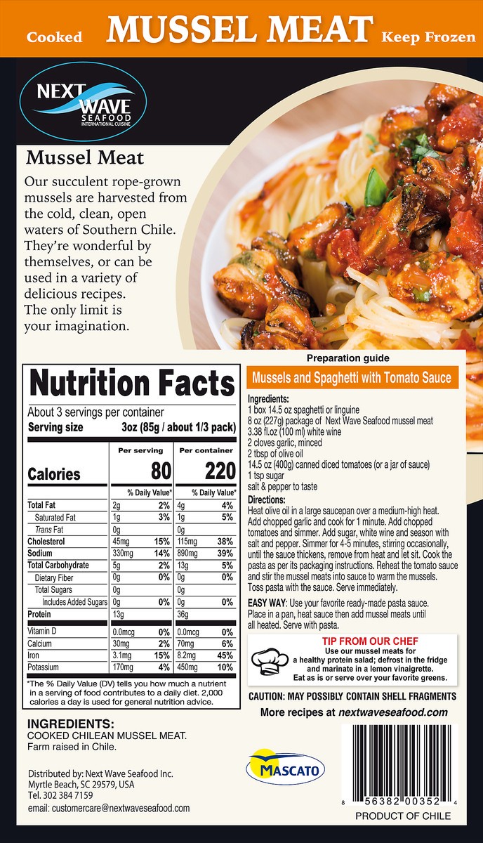 slide 4 of 7, Next Wave Seafood Cooked Mussel Meat 8 oz, 8 oz