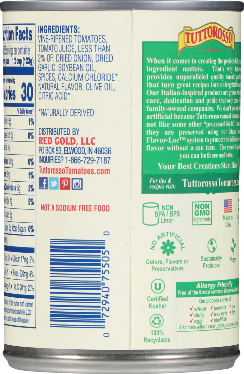 slide 5 of 13, Tuttorosso No Salt Added Diced Basil, Garlic & Oregano Tomatoes 14.5 oz, 14.5 oz