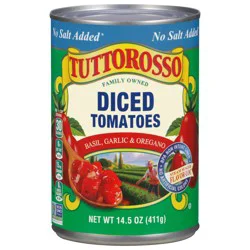 Tuttorosso No Salt Added Basil, Garlic & Oregano Diced Tomatoes 14.5 oz