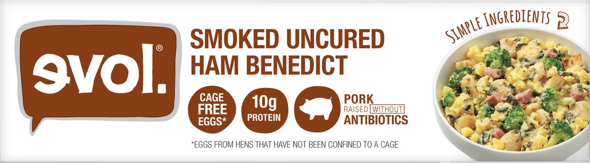 slide 4 of 9, EVOL Smoked Uncured Ham Benedict 7.5 oz, 7.5 oz