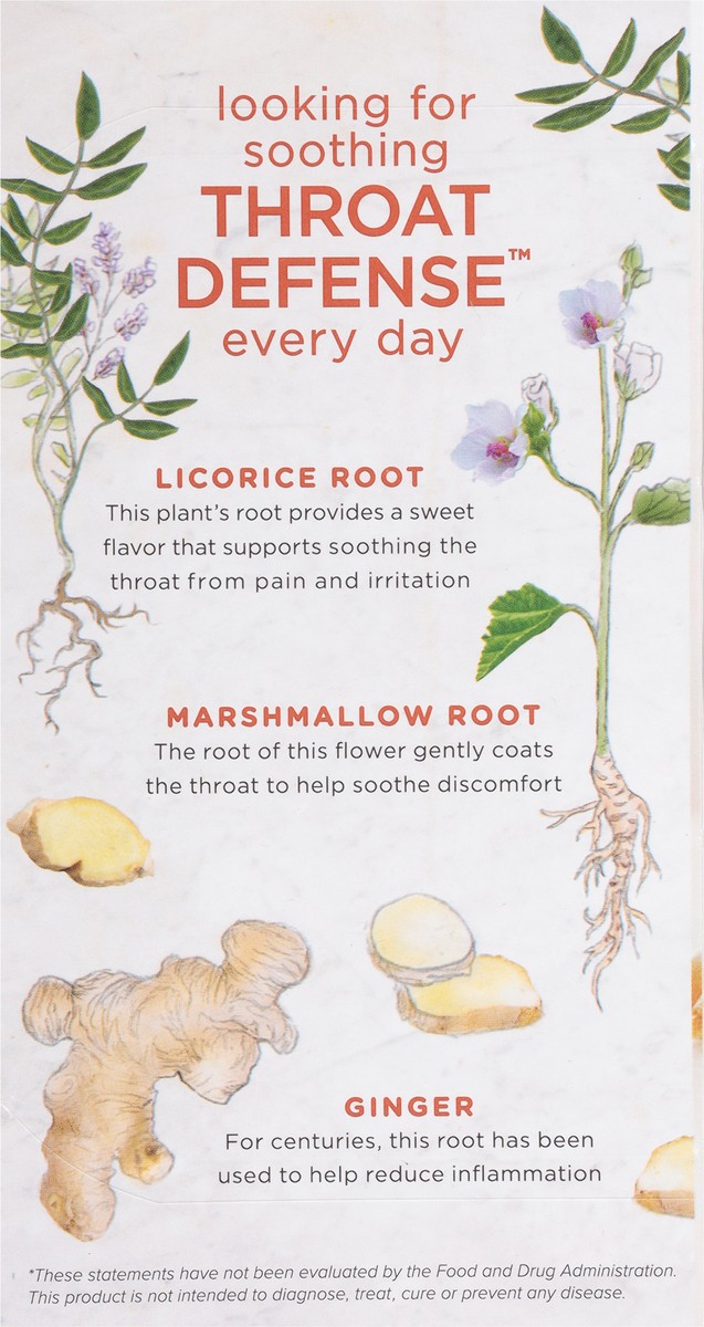 slide 2 of 9, Bigelow Benefits THROAT DEFENSE Ginger Honey Lemon, Herbal Tea Caffeine Free 18 TB, 18 individually wrapped tea bags, 18 ct