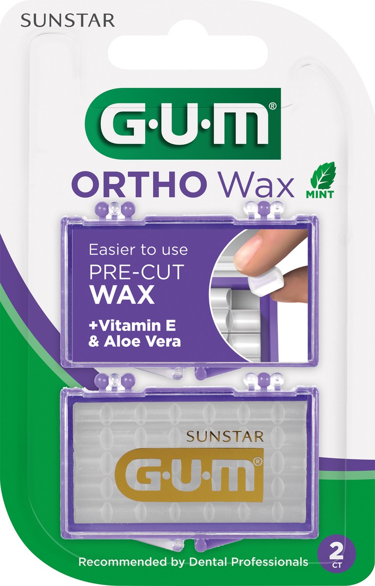 slide 2 of 5, G-U-M Mint Pre-Cut Ortho Wax 2 ea, 2 ct