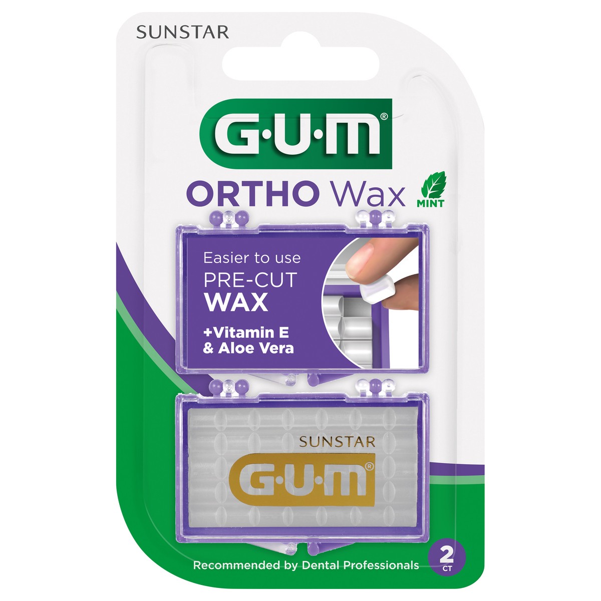 slide 3 of 5, G-U-M Mint Pre-Cut Ortho Wax 2 ea, 2 ct